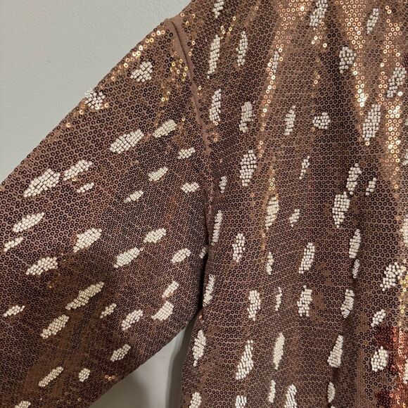 The Queen Of Sparkles Brown Deer Sweatshirt fully sequined and beaded six’s larg - Picture 7 of 8
